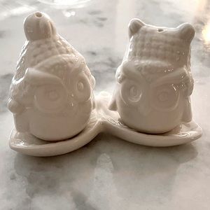 CREATIVE CO-OP | SNOW OWL SALT & PEPPER SHAKERS
